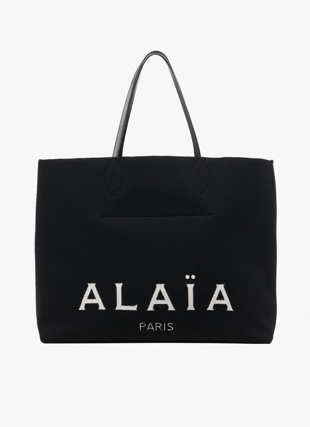 Large knit tote bag ALAÏA BLACK LARGE KNIT TOTE BAG